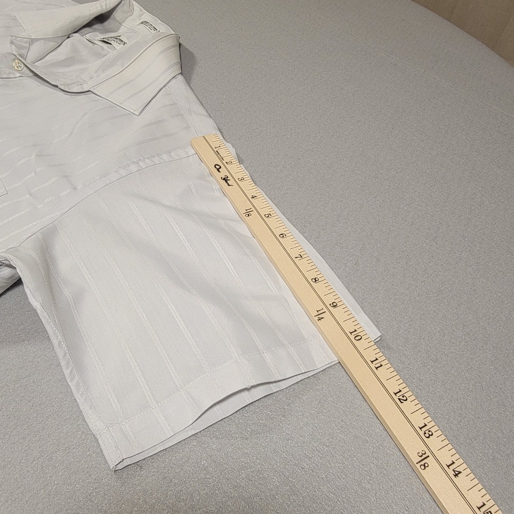 VTG Sears Roebuck & Co.‎ Mens Shirt Short Sleeve White Striped Button Up Large - Picture 9 of 9